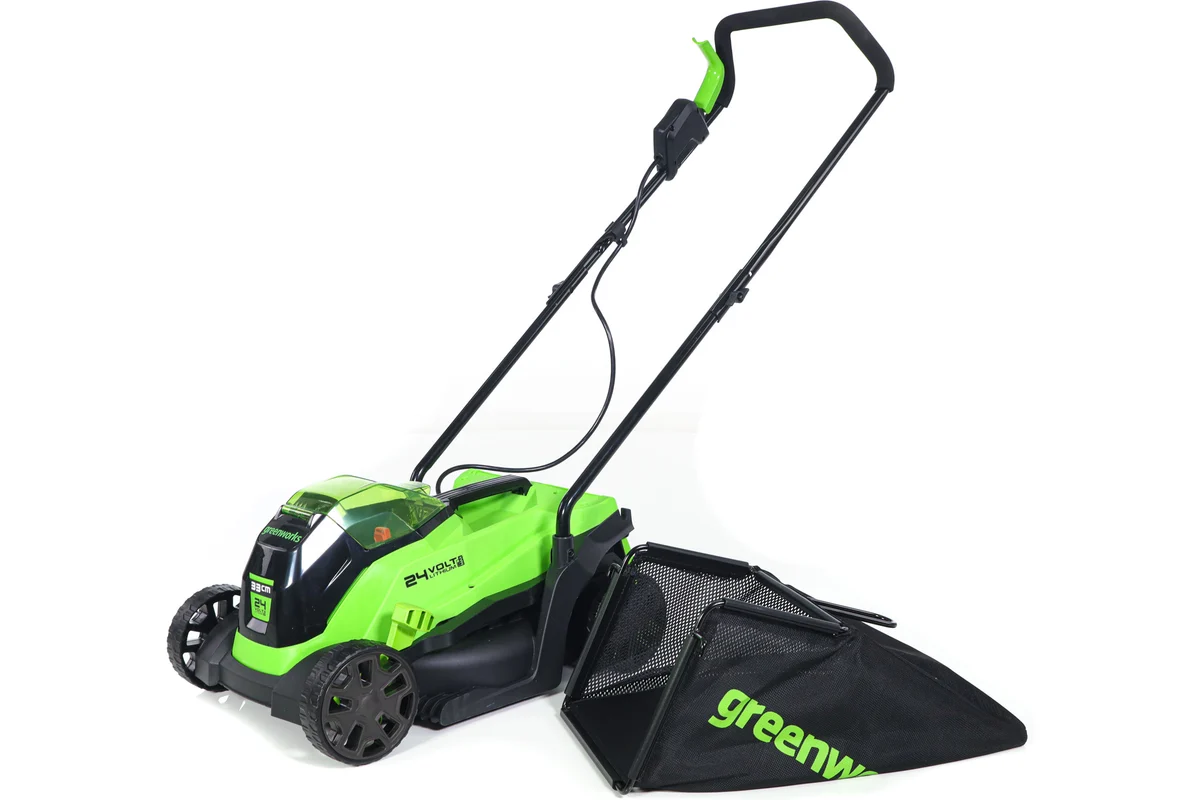 Газонокосилка аккумуляторная GreenWorks GD24LM33, 24V, 33 см, бесщеточная, с 1хАКБ 4Ач и ЗУ 2516107UB_3